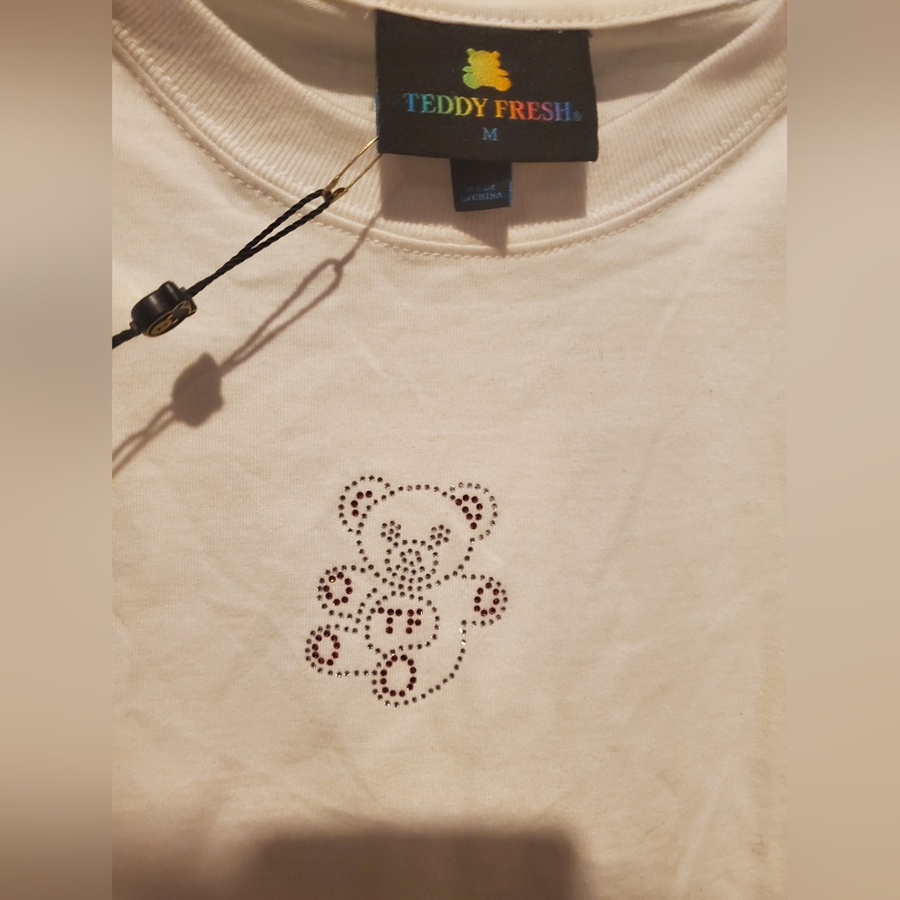 Teddy Fresh Womens Size Medium Baby Tee Shirt